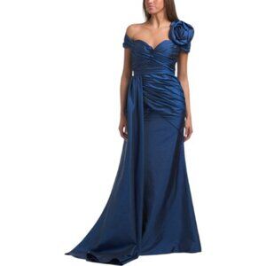 TERANI COUTURE 3d Floral Off The Shoulder Gown